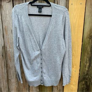 Lane Bryant Size 14-16, color: Gray cardigan. Cotton blend, button down.